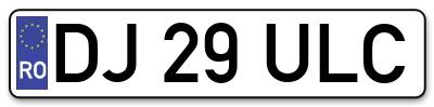 Placuta inmatriculare numar auto  DJ-29-ULC, DJ 29 ULC, DJ29ULC