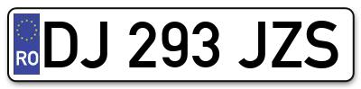 Placuta inmatriculare numar auto  DJ-293-JZS, DJ 293 JZS, DJ293JZS
