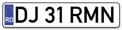 Placuta inmatriculare numar auto  DJ-31-RMN, DJ 31 RMN, DJ31RMN