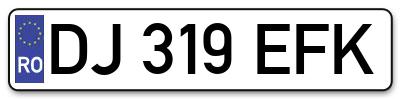 Placuta inmatriculare numar auto  DJ-319-EFK, DJ 319 EFK, DJ319EFK