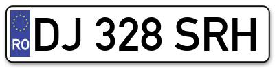 Placuta inmatriculare numar auto  DJ-328-SRH, DJ 328 SRH, DJ328SRH