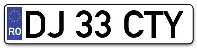 Placuta inmatriculare numar auto  DJ-33-CTY, DJ 33 CTY, DJ33CTY