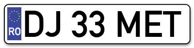 Placuta inmatriculare numar auto  DJ-33-MET, DJ 33 MET, DJ33MET