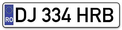 Placuta inmatriculare numar auto  DJ-334-HRB, DJ 334 HRB, DJ334HRB