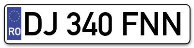 Placuta inmatriculare numar auto  DJ-340-FNN, DJ 340 FNN, DJ340FNN