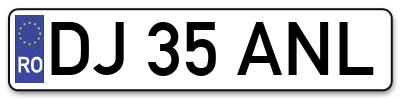 Placuta inmatriculare numar auto  DJ-35-ANL, DJ 35 ANL, DJ35ANL
