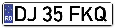 Placuta inmatriculare numar auto  DJ-35-FKQ, DJ 35 FKQ, DJ35FKQ