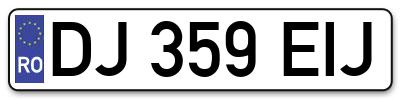 Placuta inmatriculare numar auto  DJ-359-EIJ, DJ 359 EIJ, DJ359EIJ