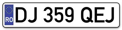 Placuta inmatriculare numar auto  DJ-359-QEJ, DJ 359 QEJ, DJ359QEJ