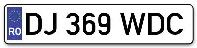 Placuta inmatriculare numar auto  DJ-369-WDC, DJ 369 WDC, DJ369WDC