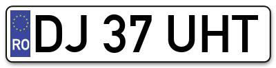 Placuta inmatriculare numar auto  DJ-37-UHT, DJ 37 UHT, DJ37UHT
