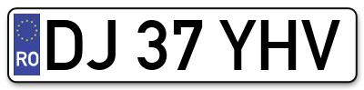 Placuta inmatriculare numar auto  DJ-37-YHV, DJ 37 YHV, DJ37YHV
