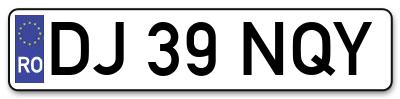 Placuta inmatriculare numar auto  DJ-39-NQY, DJ 39 NQY, DJ39NQY