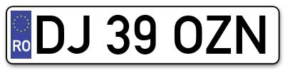 Placuta inmatriculare numar auto  DJ-39-OZN, DJ 39 OZN, DJ39OZN