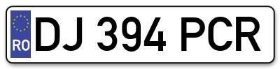 Placuta inmatriculare numar auto  DJ-394-PCR, DJ 394 PCR, DJ394PCR