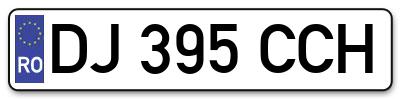 Placuta inmatriculare numar auto  DJ-395-CCH, DJ 395 CCH, DJ395CCH