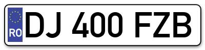 Placuta inmatriculare numar auto  DJ-400-FZB, DJ 400 FZB, DJ400FZB