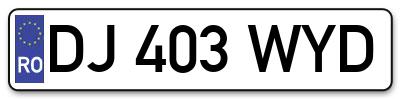 Placuta inmatriculare numar auto  DJ-403-WYD, DJ 403 WYD, DJ403WYD