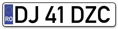 Placuta inmatriculare numar auto  DJ-41-DZC, DJ 41 DZC, DJ41DZC