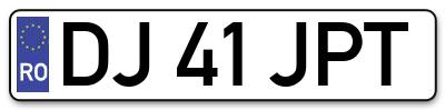 Placuta inmatriculare numar auto  DJ-41-JPT, DJ 41 JPT, DJ41JPT
