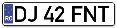 Placuta inmatriculare numar auto  DJ-42-FNT, DJ 42 FNT, DJ42FNT