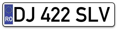 Placuta inmatriculare numar auto  DJ-422-SLV, DJ 422 SLV, DJ422SLV