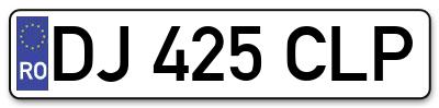 Placuta inmatriculare numar auto  DJ-425-CLP, DJ 425 CLP, DJ425CLP