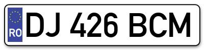Placuta inmatriculare numar auto  DJ-426-BCM, DJ 426 BCM, DJ426BCM