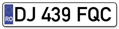 Placuta inmatriculare numar auto  DJ-439-FQC, DJ 439 FQC, DJ439FQC
