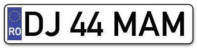 Placuta inmatriculare numar auto  DJ-44-MAM, DJ 44 MAM, DJ44MAM