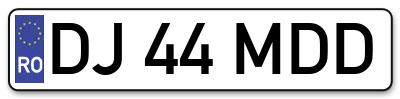 Placuta inmatriculare numar auto  DJ-44-MDD, DJ 44 MDD, DJ44MDD