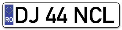Placuta inmatriculare numar auto  DJ-44-NCL, DJ 44 NCL, DJ44NCL