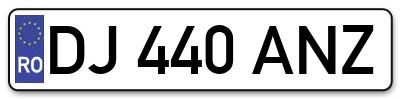 Placuta inmatriculare numar auto  DJ-440-ANZ, DJ 440 ANZ, DJ440ANZ