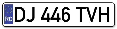 Placuta inmatriculare numar auto  DJ-446-TVH, DJ 446 TVH, DJ446TVH