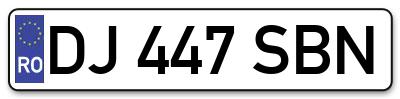 Placuta inmatriculare numar auto  DJ-447-SBN, DJ 447 SBN, DJ447SBN