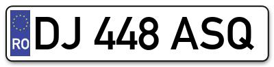 Placuta inmatriculare numar auto  DJ-448-ASQ, DJ 448 ASQ, DJ448ASQ