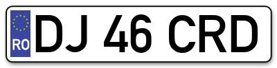 Placuta inmatriculare numar auto  DJ-46-CRD, DJ 46 CRD, DJ46CRD
