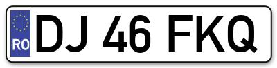 Placuta inmatriculare numar auto  DJ-46-FKQ, DJ 46 FKQ, DJ46FKQ