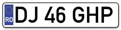 Placuta inmatriculare numar auto  DJ-46-GHP, DJ 46 GHP, DJ46GHP