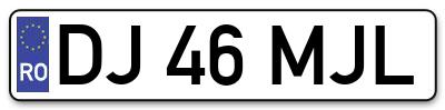 Placuta inmatriculare numar auto  DJ-46-MJL, DJ 46 MJL, DJ46MJL