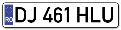 Placuta inmatriculare numar auto  DJ-461-HLU, DJ 461 HLU, DJ461HLU