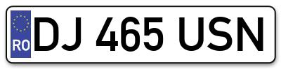 Placuta inmatriculare numar auto  DJ-465-USN, DJ 465 USN, DJ465USN