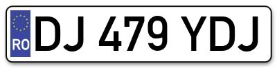 Placuta inmatriculare numar auto  DJ-479-YDJ, DJ 479 YDJ, DJ479YDJ