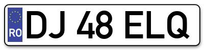 Placuta inmatriculare numar auto  DJ-48-ELQ, DJ 48 ELQ, DJ48ELQ