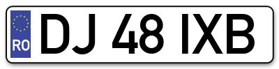 Placuta inmatriculare numar auto  DJ-48-IXB, DJ 48 IXB, DJ48IXB