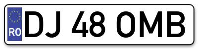 Placuta inmatriculare numar auto  DJ-48-OMB, DJ 48 OMB, DJ48OMB