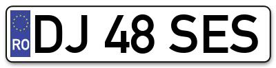 Placuta inmatriculare numar auto  DJ-48-SES, DJ 48 SES, DJ48SES
