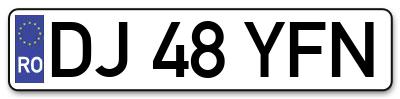 Placuta inmatriculare numar auto  DJ-48-YFN, DJ 48 YFN, DJ48YFN