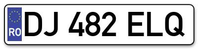 Placuta inmatriculare numar auto  DJ-482-ELQ, DJ 482 ELQ, DJ482ELQ