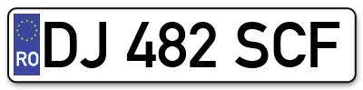 Placuta inmatriculare numar auto  DJ-482-SCF, DJ 482 SCF, DJ482SCF